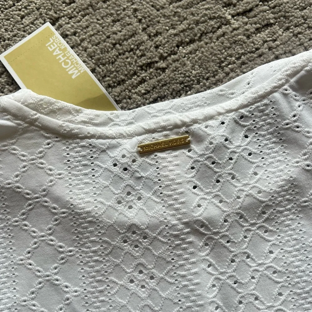 Michael Kors White Eyelet Sleeveless Top